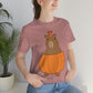 Halloween Capybara Cute October Pumpkin Art Unisex Jersey Short Sleeve T-Shirt Ichaku [Perfect Gifts Selection]