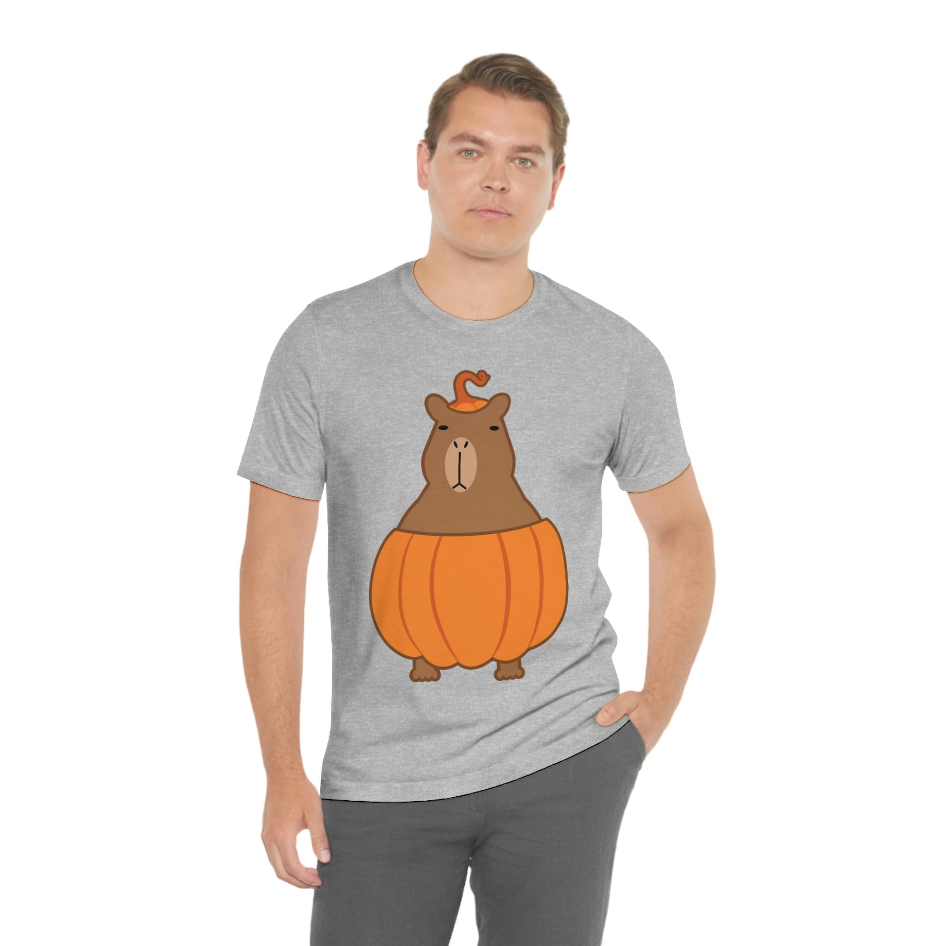 Halloween Capybara Cute October Pumpkin Art Unisex Jersey Short Sleeve T-Shirt Ichaku [Perfect Gifts Selection]