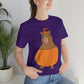 Halloween Capybara Cute October Pumpkin Art Unisex Jersey Short Sleeve T-Shirt Ichaku [Perfect Gifts Selection]