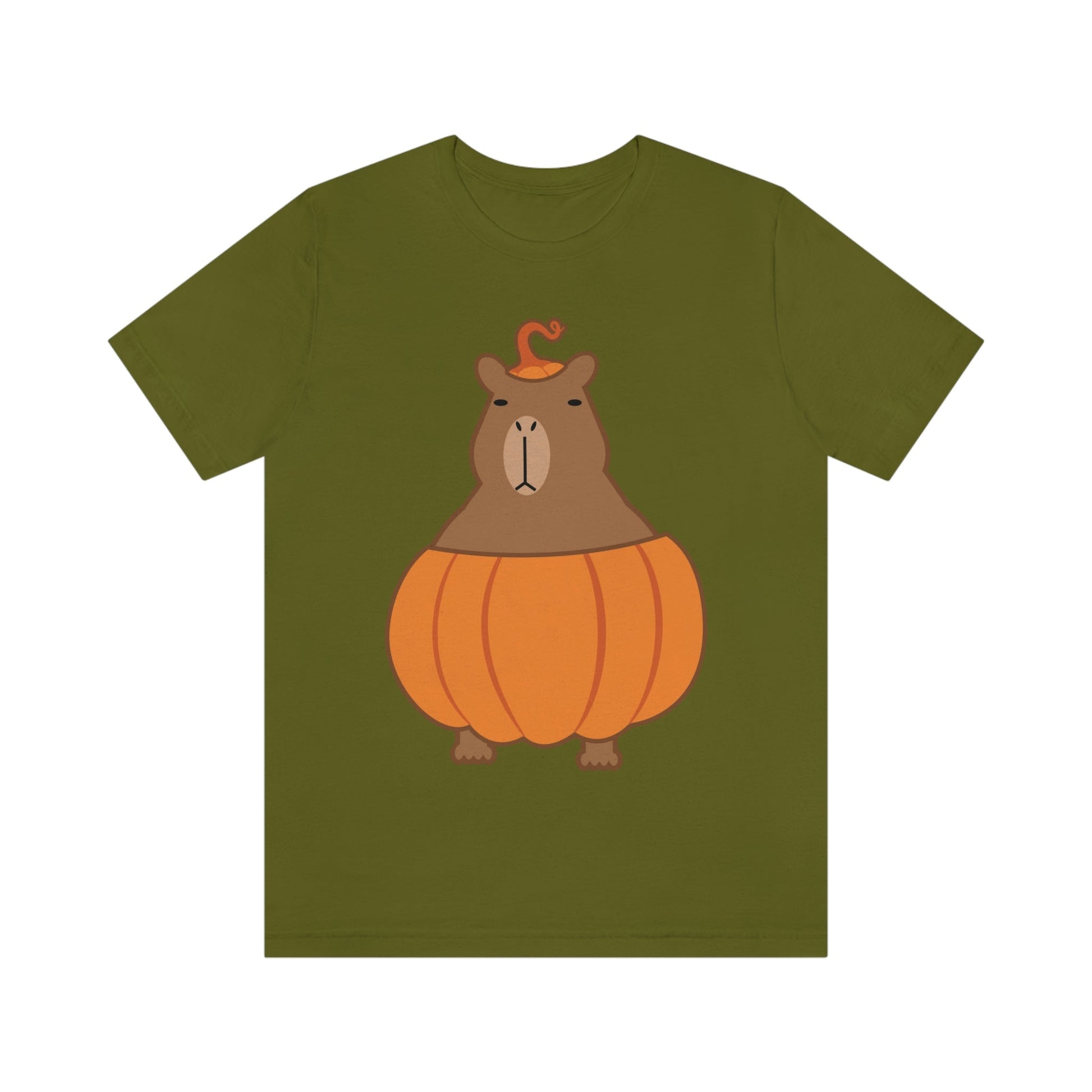 Halloween Capybara Cute October Pumpkin Art Unisex Jersey Short Sleeve T-Shirt Ichaku [Perfect Gifts Selection]