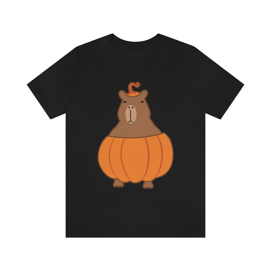 Halloween Capybara Cute October Pumpkin Unisex Jersey Short Sleeve T-Shirt Ichaku [Perfect Gifts Selection]