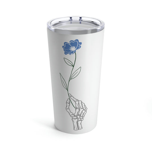 Halloween Romantic Flower Skeleton Stainless Steel Hot or Cold Vacuum Tumbler 20oz Ichaku [Perfect Gifts Selection]