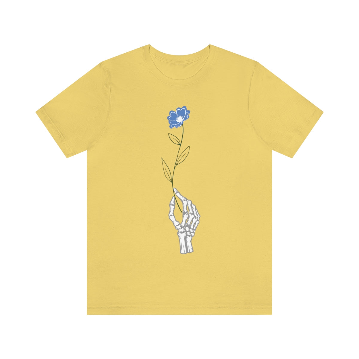 Halloween Romantic Flower Skeleton Unisex Jersey Short Sleeve T-Shirt Ichaku [Perfect Gifts Selection]