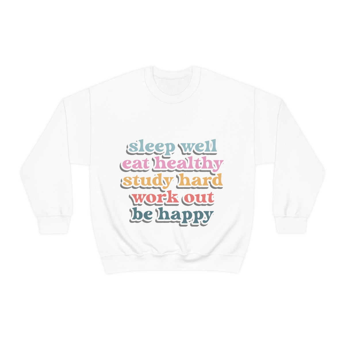 Happiness Work Life Balance Wellness Unisex Heavy Blend™ Crewneck Sweatshirt Ichaku [Perfect Gifts Selection]