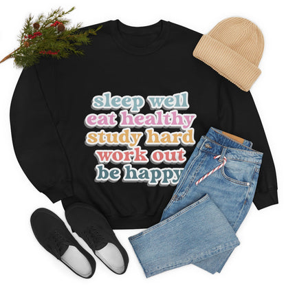 Happiness Work Life Balance Wellness Unisex Heavy Blend™ Crewneck Sweatshirt Ichaku [Perfect Gifts Selection]