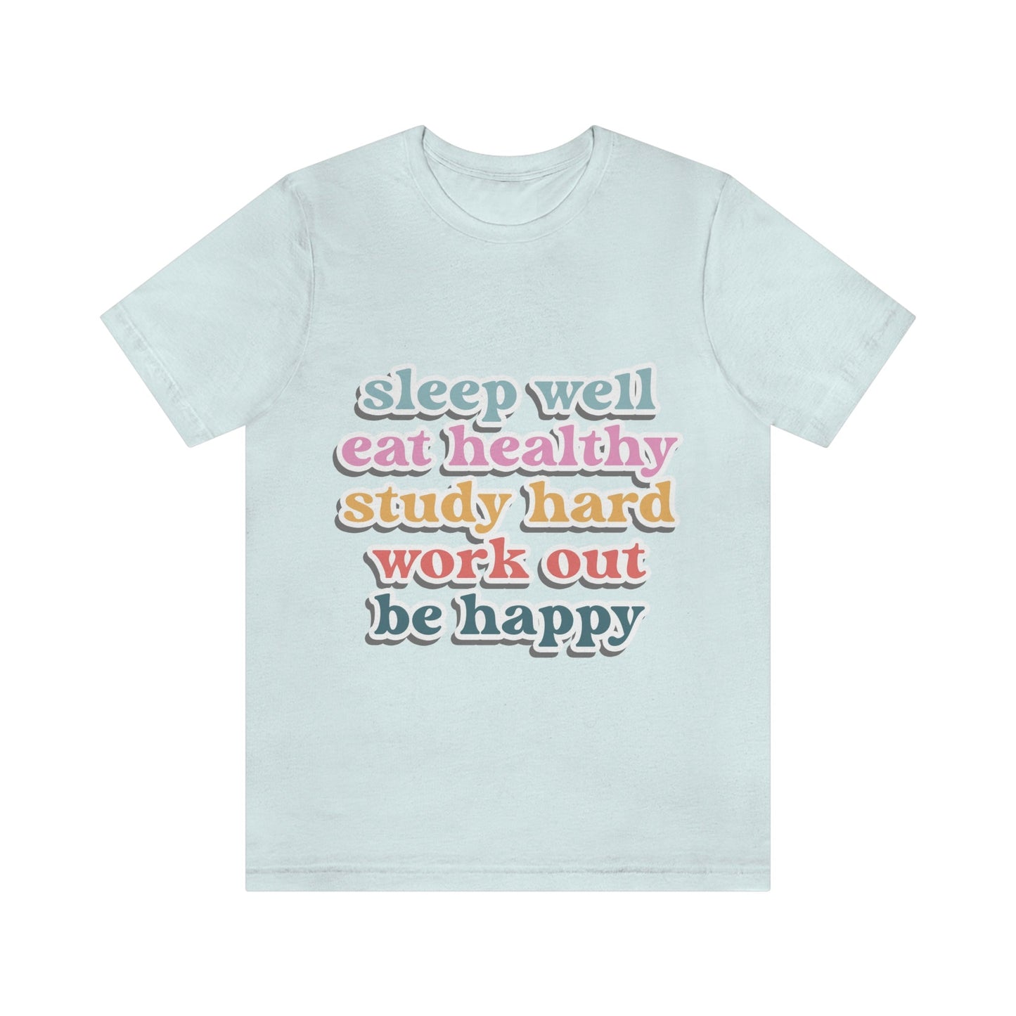 Happiness Work Life Balance Wellness Unisex Jersey Short Sleeve T-Shirt Ichaku [Perfect Gifts Selection]