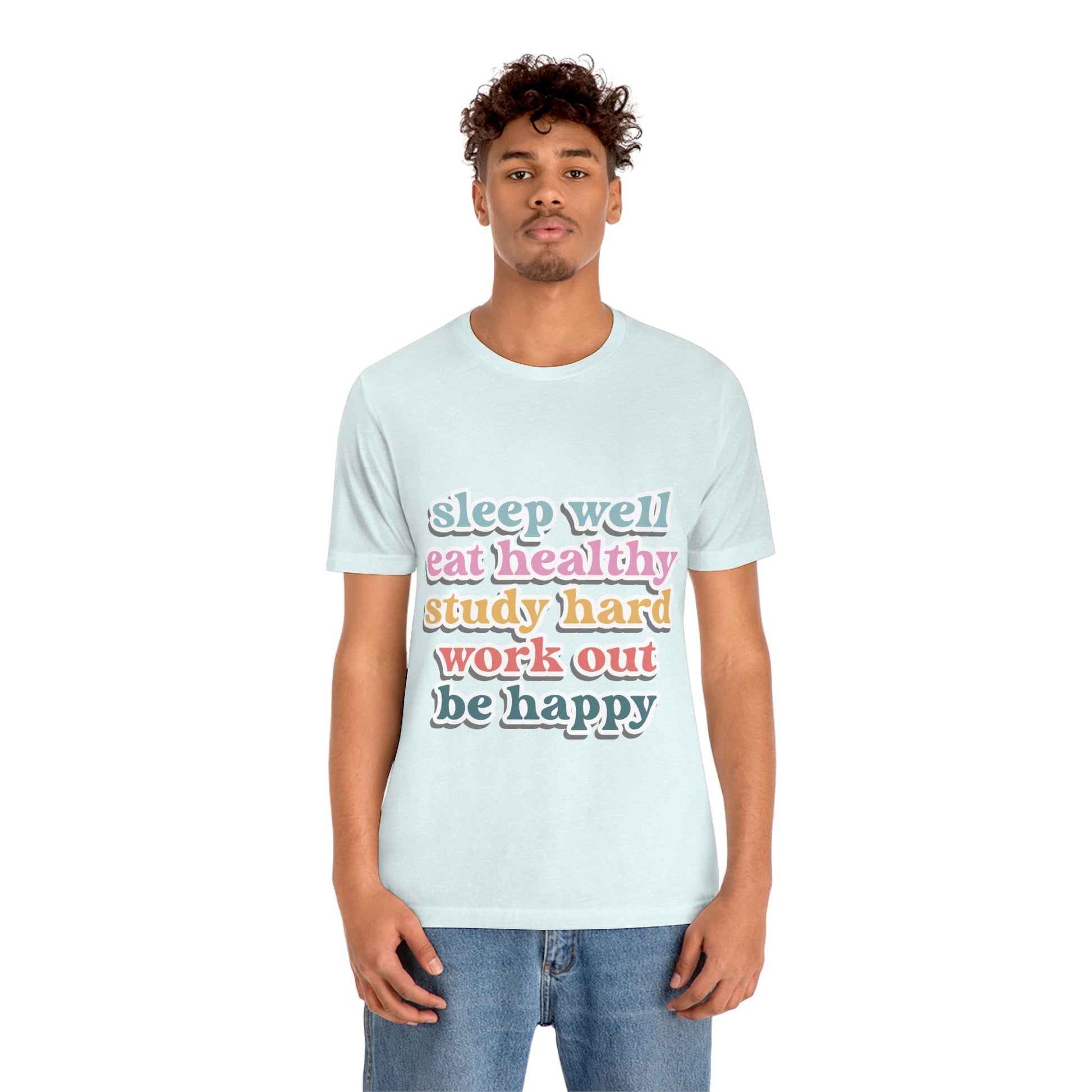 Happiness Work Life Balance Wellness Unisex Jersey Short Sleeve T-Shirt Ichaku [Perfect Gifts Selection]