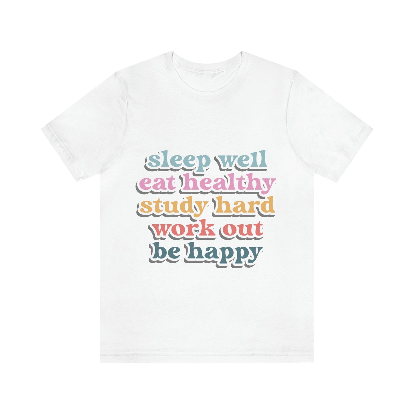 Happiness Work Life Balance Wellness Unisex Jersey Short Sleeve T-Shirt Ichaku [Perfect Gifts Selection]