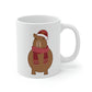 Happy Christmas Merry Xmas Capybara New Year Art Ceramic Mug 11oz Ichaku [Perfect Gifts Selection]