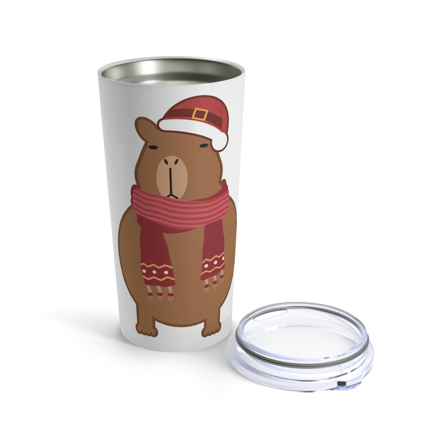 Happy Christmas Merry Xmas Capybara New Year Stainless Steel Hot or Cold Vacuum Tumbler 20oz Ichaku [Perfect Gifts Selection]