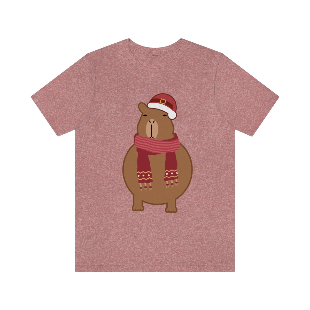 Happy Christmas Merry Xmas Capybara New Year Unisex Jersey Short Sleeve T-Shirt Ichaku [Perfect Gifts Selection]