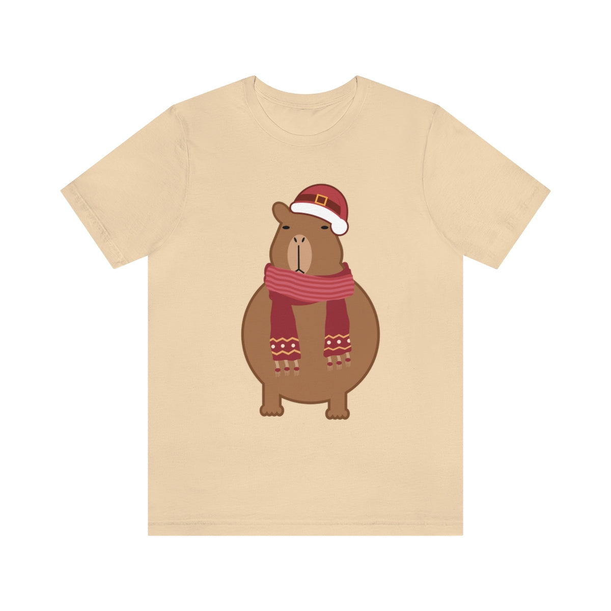 Happy Christmas Merry Xmas Capybara New Year Unisex Jersey Short Sleeve T-Shirt Ichaku [Perfect Gifts Selection]