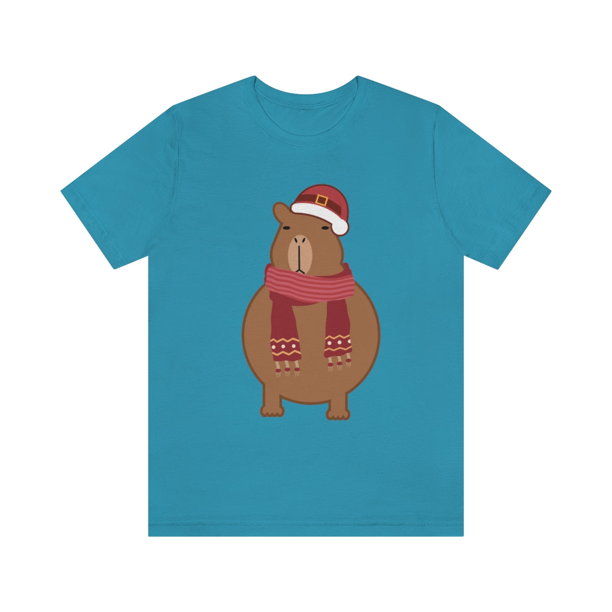 Happy Christmas Merry Xmas Capybara New Year Unisex Jersey Short Sleeve T-Shirt Ichaku [Perfect Gifts Selection]