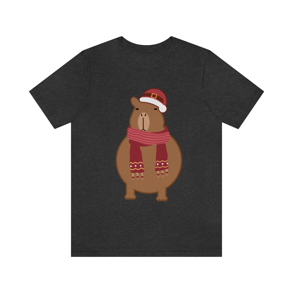 Happy Christmas Merry Xmas Capybara New Year Unisex Jersey Short Sleeve T-Shirt Ichaku [Perfect Gifts Selection]