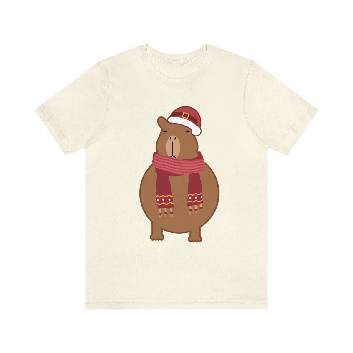 Happy Christmas Merry Xmas Capybara New Year Unisex Jersey Short Sleeve T-Shirt Ichaku [Perfect Gifts Selection]