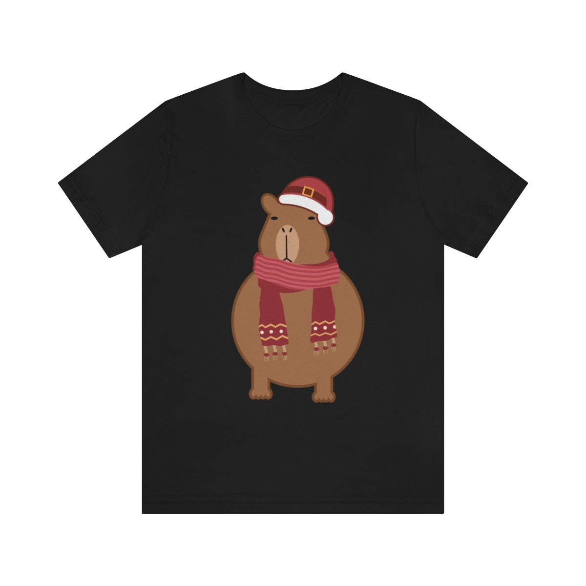 Happy Christmas Merry Xmas Capybara New Year Unisex Jersey Short Sleeve T-Shirt Ichaku [Perfect Gifts Selection]