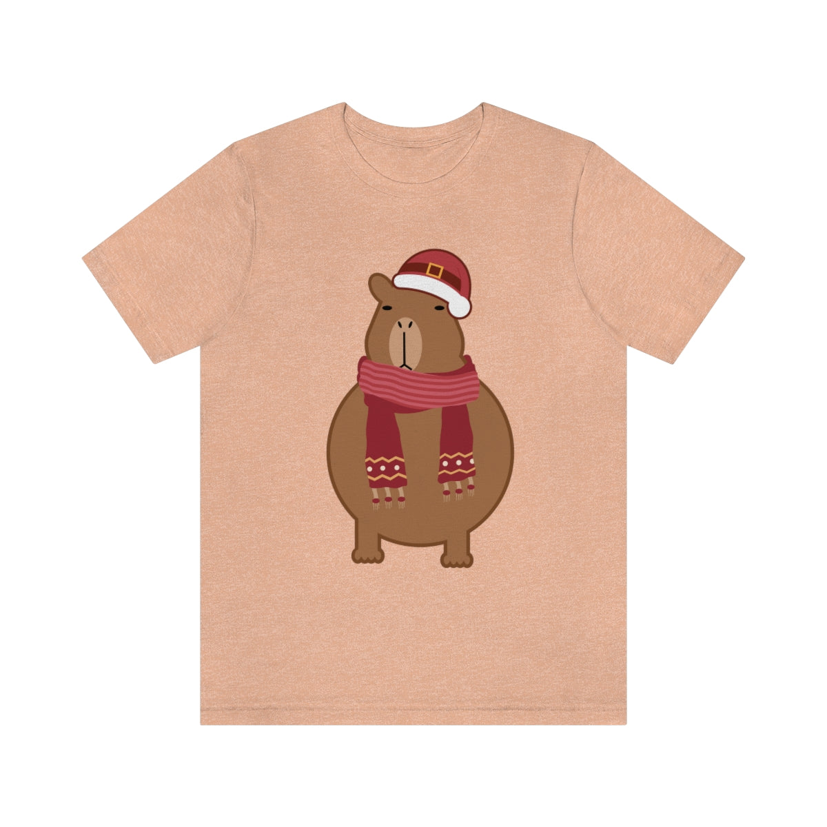 Happy Christmas Merry Xmas Capybara New Year Unisex Jersey Short Sleeve T-Shirt Ichaku [Perfect Gifts Selection]