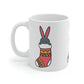 Happy New Year Bunny Christmas Gift Ceramic Mug 11oz Ichaku [Perfect Gifts Selection]