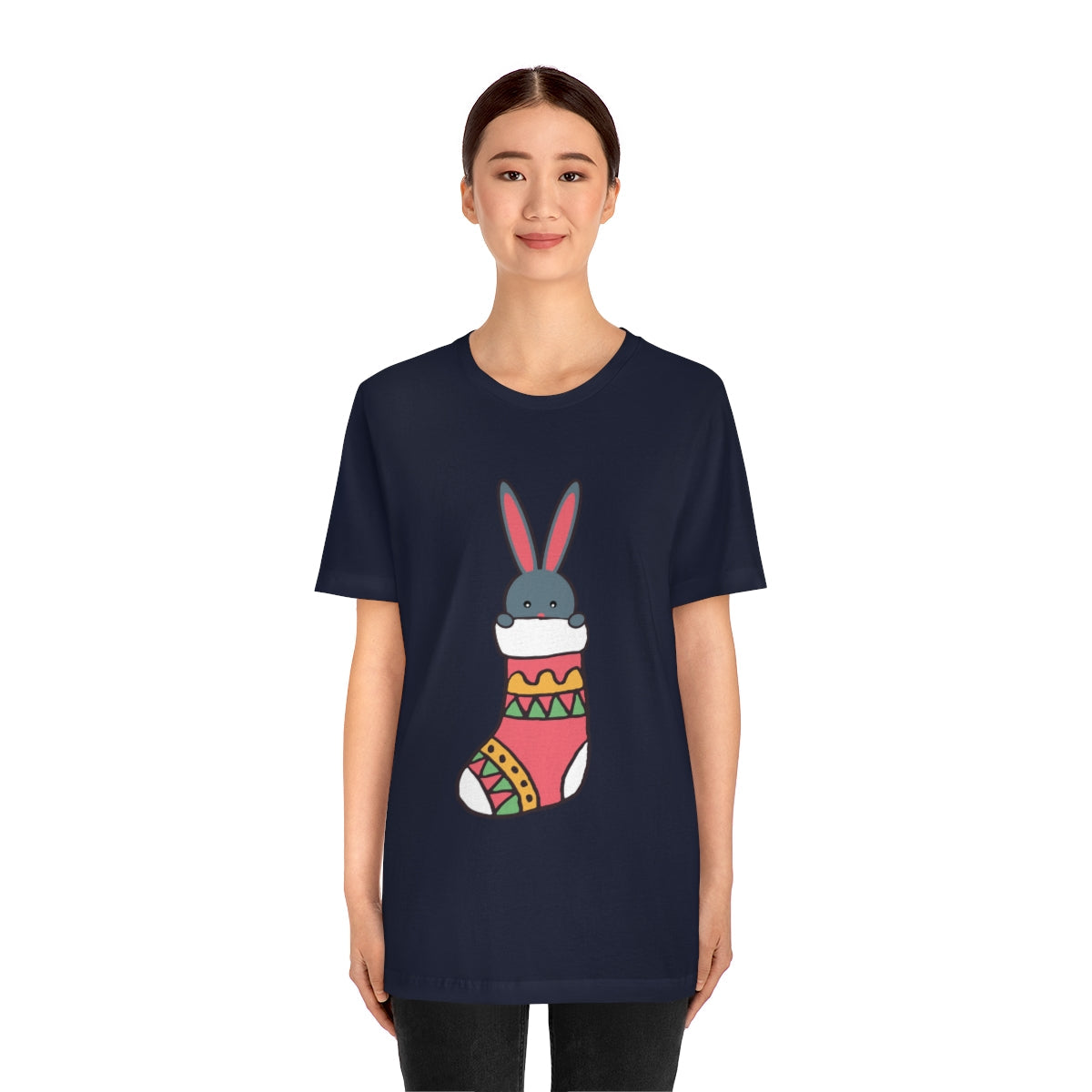 Happy New Year Bunny Christmas Gift Unisex Jersey Short Sleeve T-Shirt Ichaku [Perfect Gifts Selection]