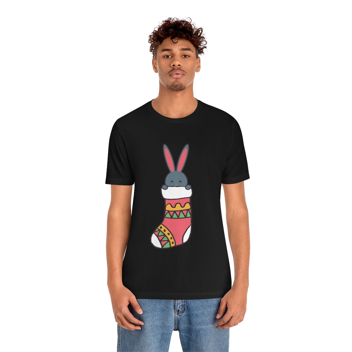 Happy New Year Bunny Christmas Gift Unisex Jersey Short Sleeve T-Shirt Ichaku [Perfect Gifts Selection]