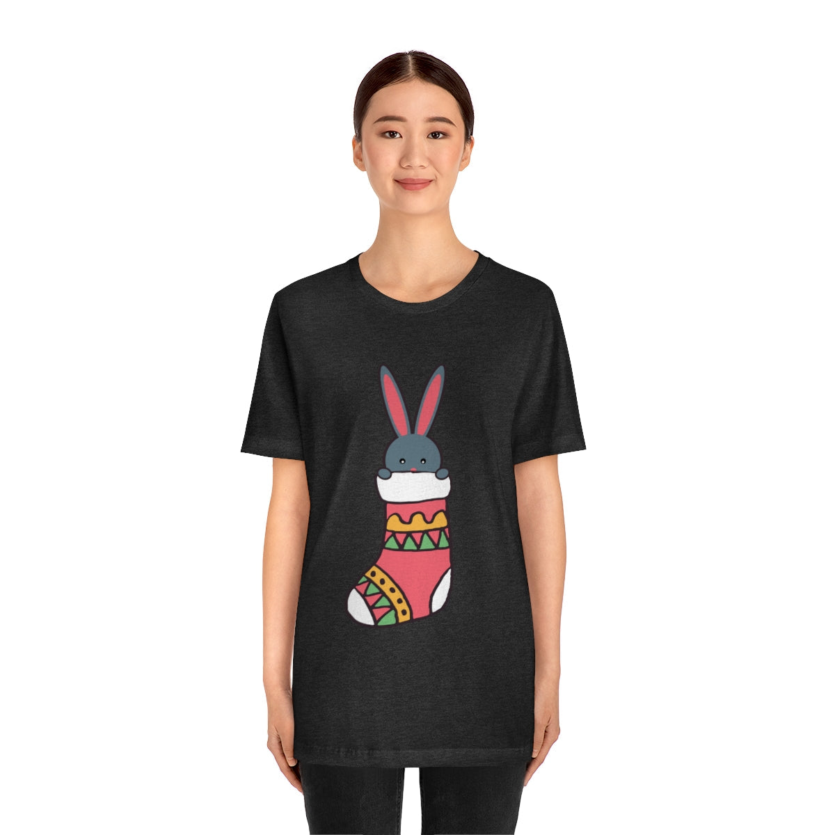 Happy New Year Bunny Christmas Gift Unisex Jersey Short Sleeve T-Shirt Ichaku [Perfect Gifts Selection]