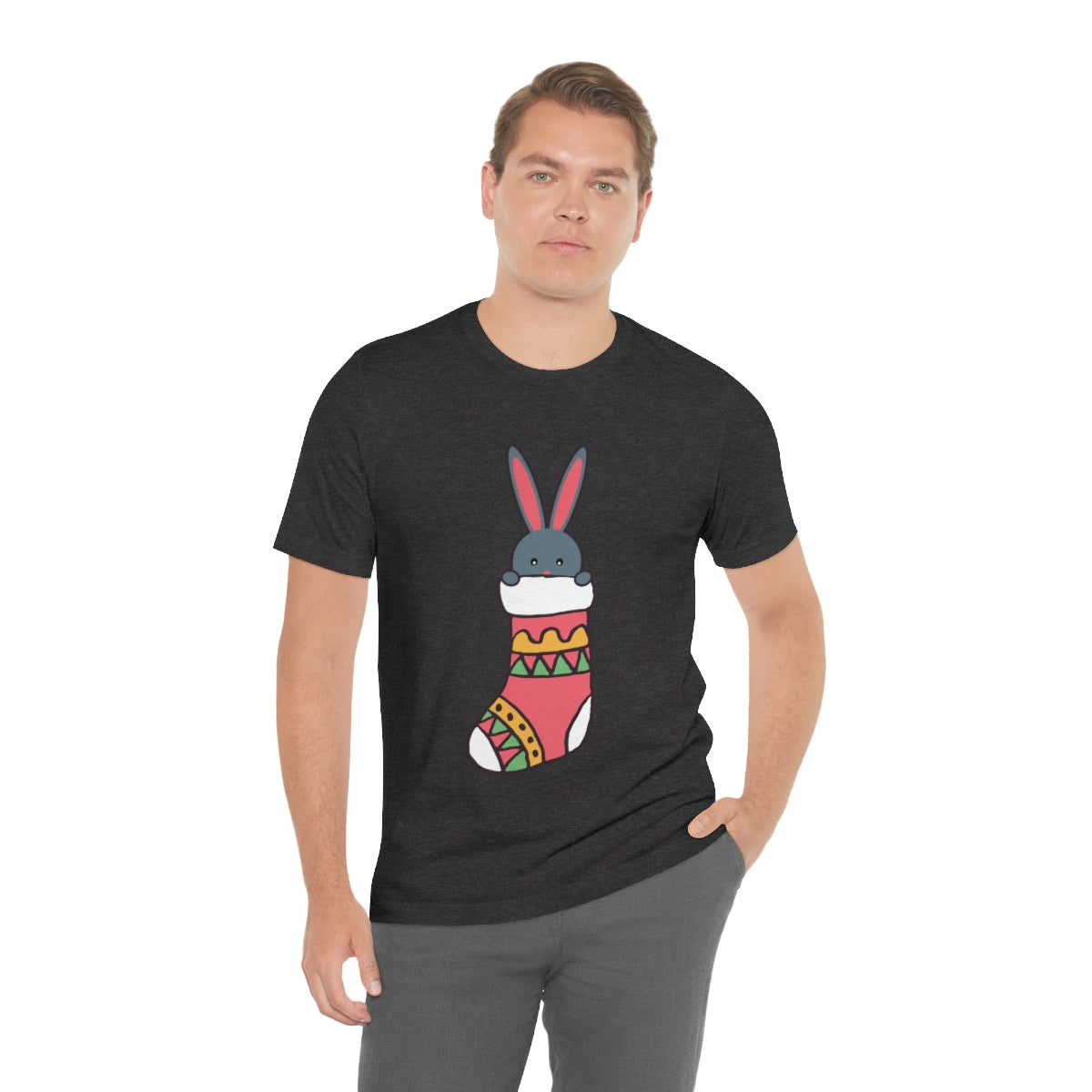 Happy New Year Bunny Christmas Gift Unisex Jersey Short Sleeve T-Shirt Ichaku [Perfect Gifts Selection]