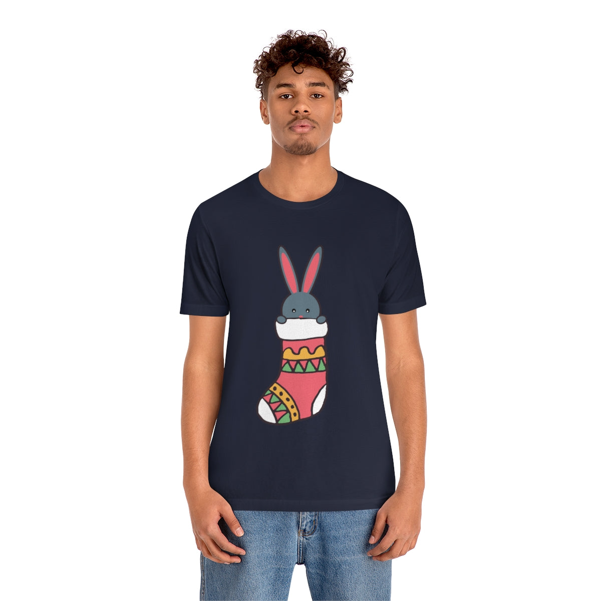 Happy New Year Bunny Christmas Gift Unisex Jersey Short Sleeve T-Shirt Ichaku [Perfect Gifts Selection]