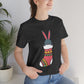 Happy New Year Bunny Christmas Gift Unisex Jersey Short Sleeve T-Shirt Ichaku [Perfect Gifts Selection]