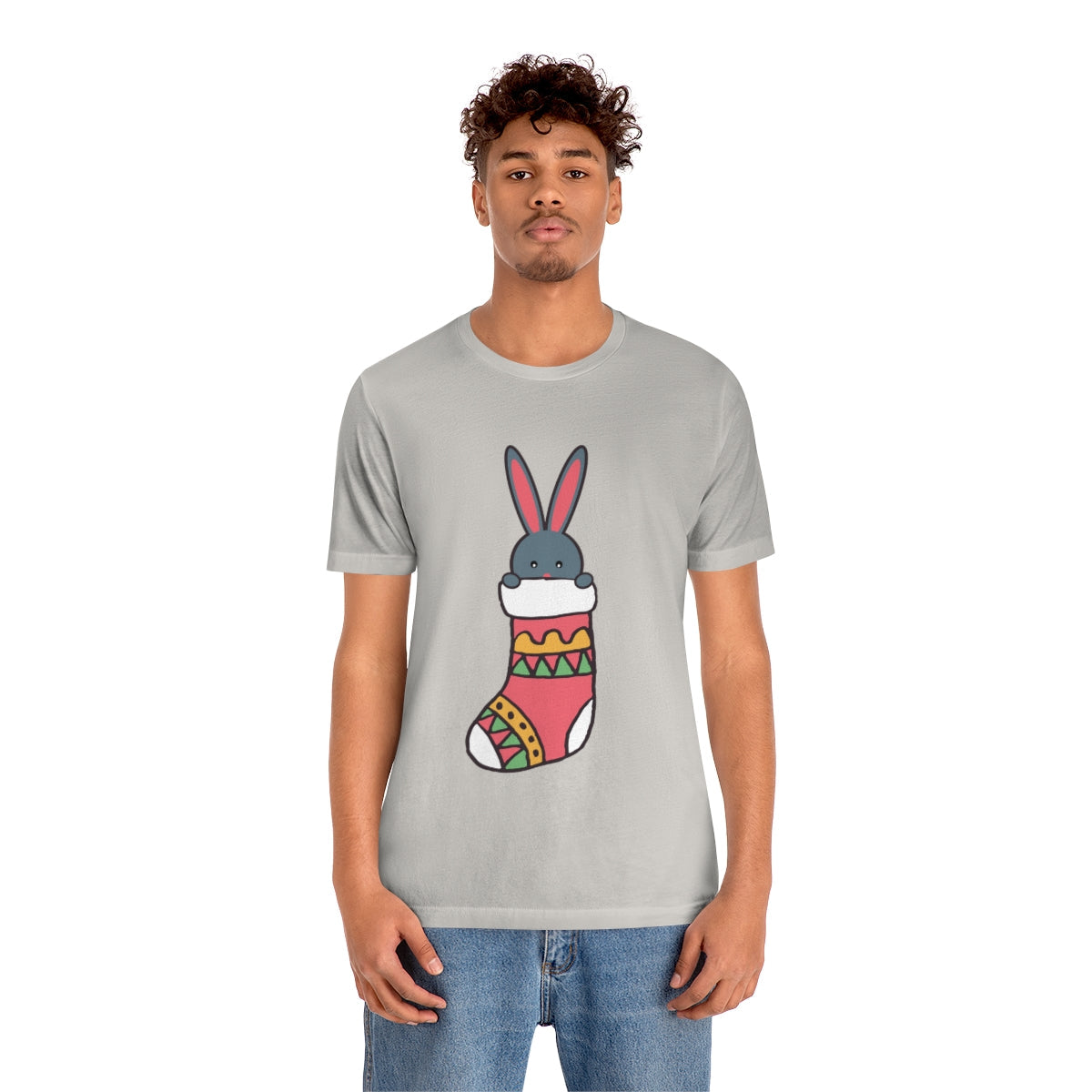 Happy New Year Bunny Christmas Gift Unisex Jersey Short Sleeve T-Shirt Ichaku [Perfect Gifts Selection]