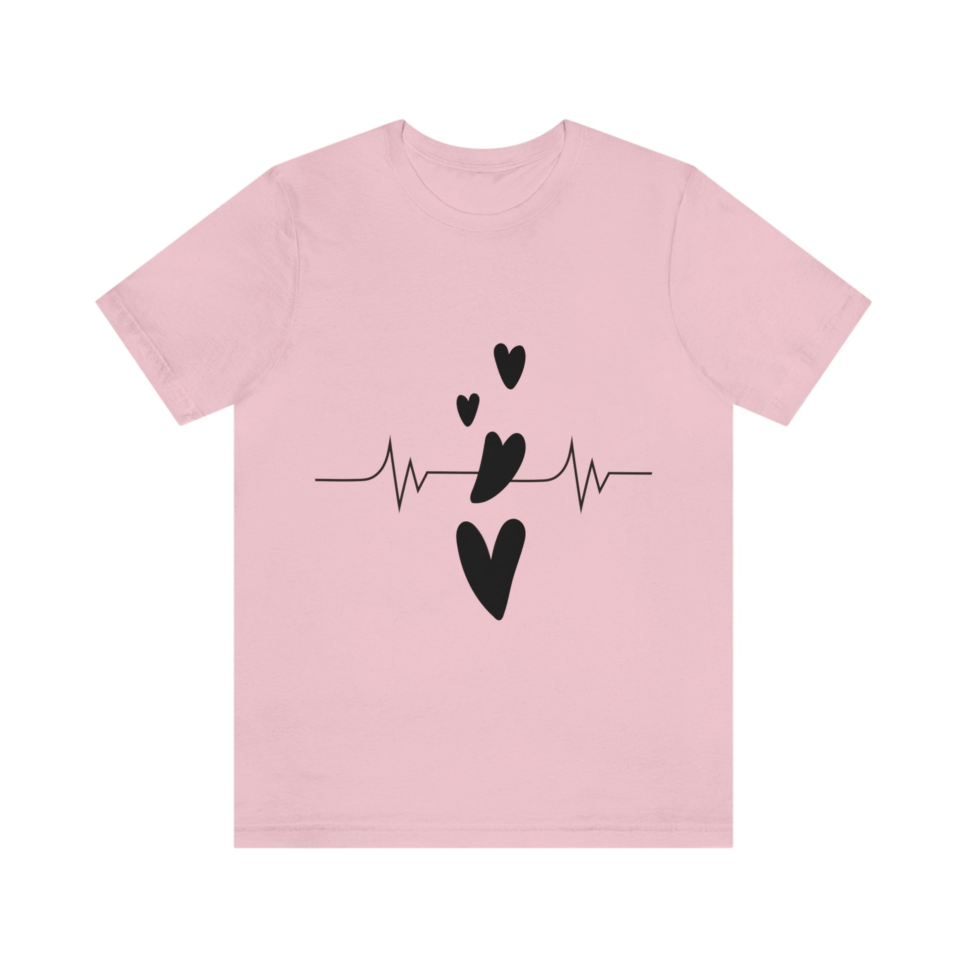 Heartbeat in Love Romantic Heart Unisex Jersey Short Sleeve T-Shirt Ichaku [Perfect Gifts Selection]