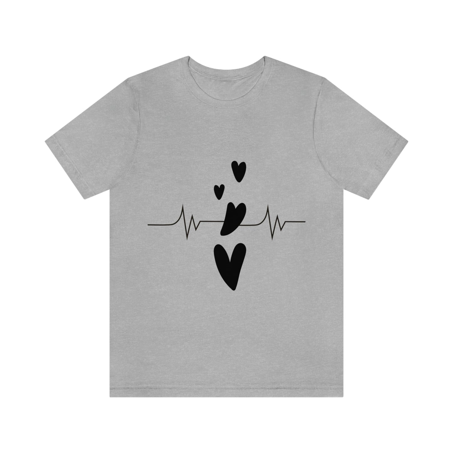 Heartbeat in Love Romantic Heart Unisex Jersey Short Sleeve T-Shirt Ichaku [Perfect Gifts Selection]