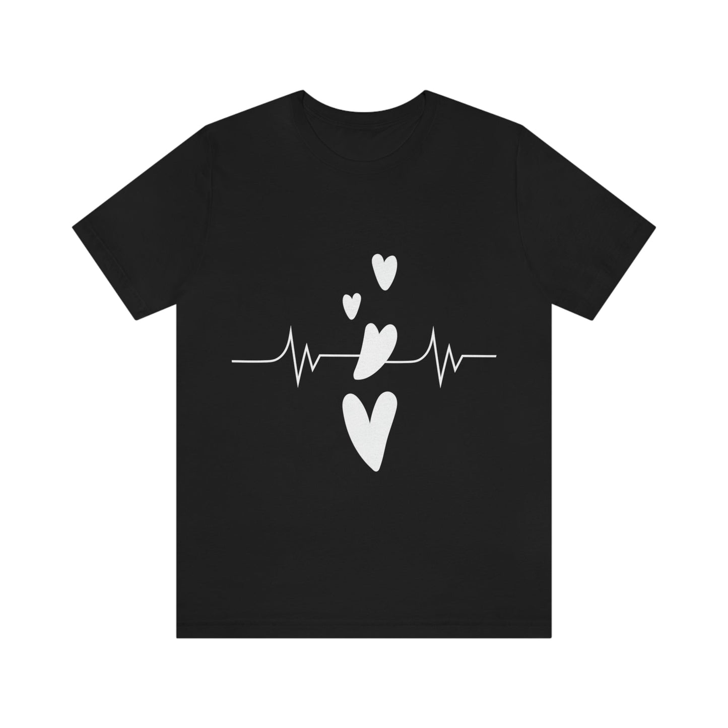 Heartbeat in Love Romantic Heart Unisex Jersey Short Sleeve T-Shirt Ichaku [Perfect Gifts Selection]