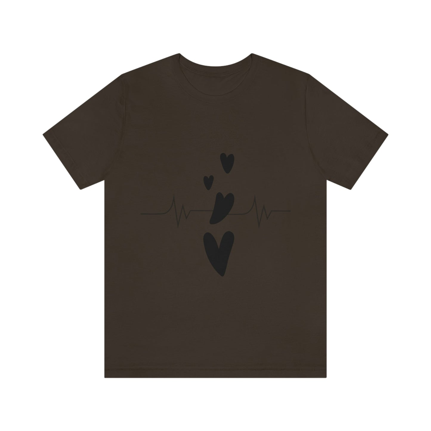 Heartbeat in Love Romantic Heart Unisex Jersey Short Sleeve T-Shirt Ichaku [Perfect Gifts Selection]