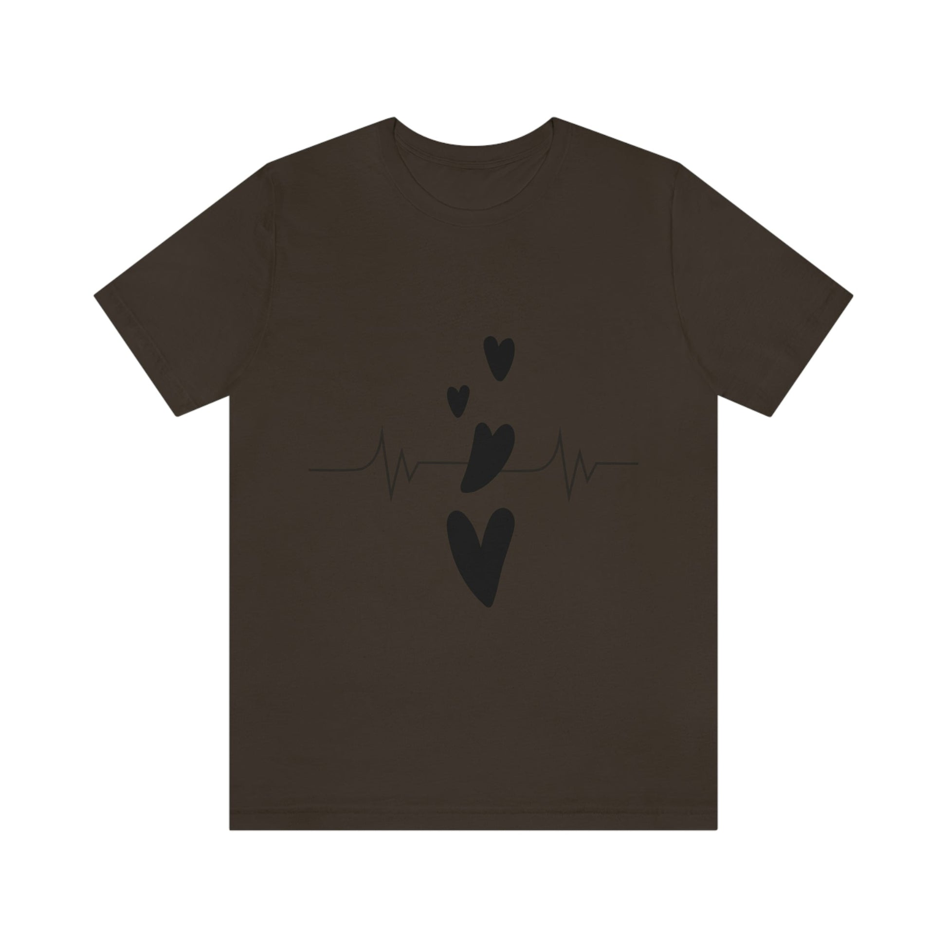 Heartbeat in Love Romantic Heart Unisex Jersey Short Sleeve T-Shirt Ichaku [Perfect Gifts Selection]