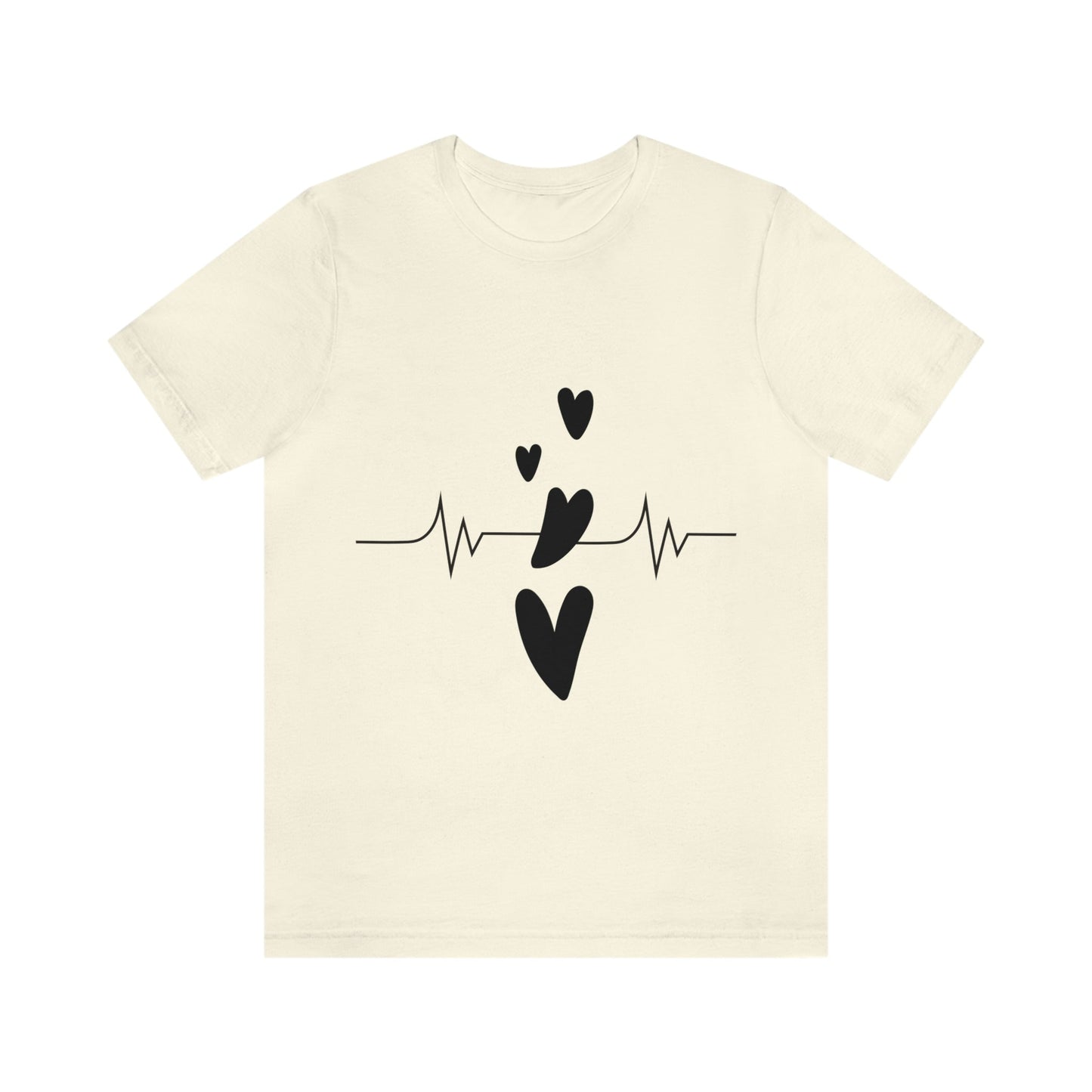 Heartbeat in Love Romantic Heart Unisex Jersey Short Sleeve T-Shirt Ichaku [Perfect Gifts Selection]