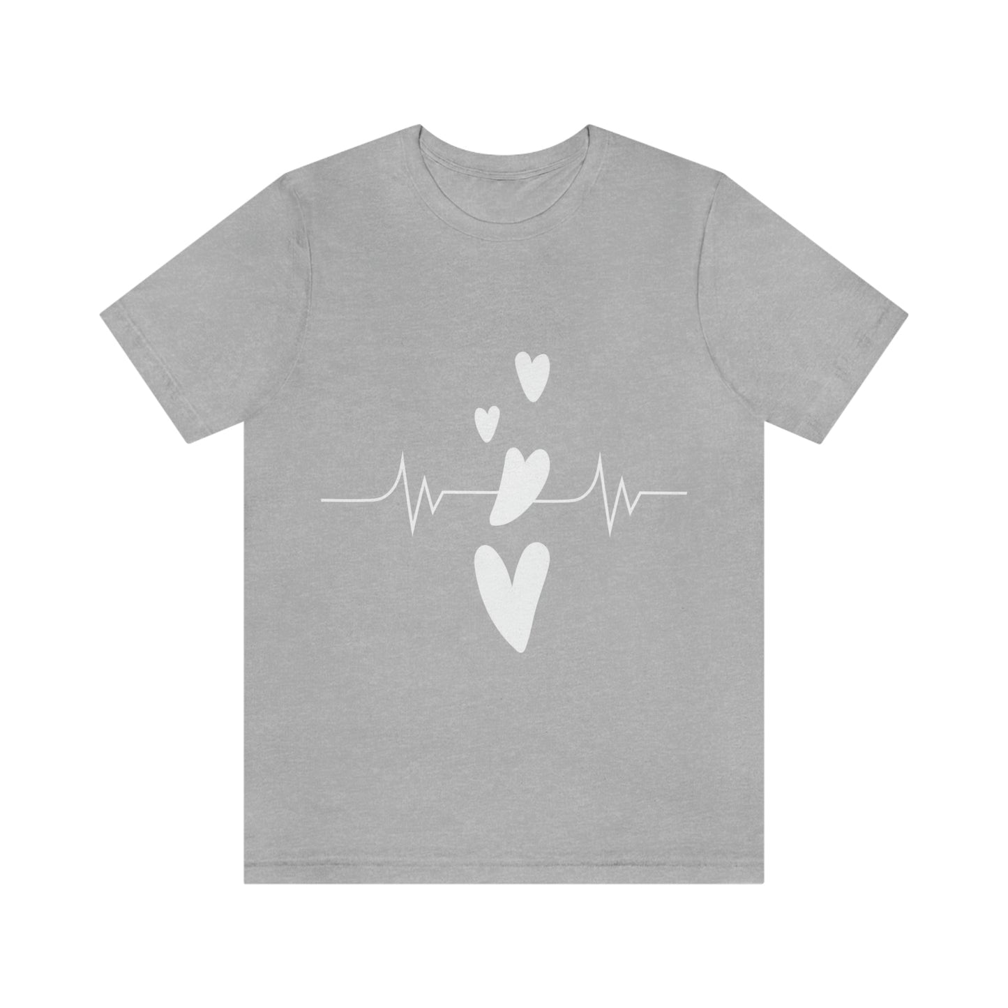 Heartbeat in Love Romantic Heart Unisex Jersey Short Sleeve T-Shirt Ichaku [Perfect Gifts Selection]