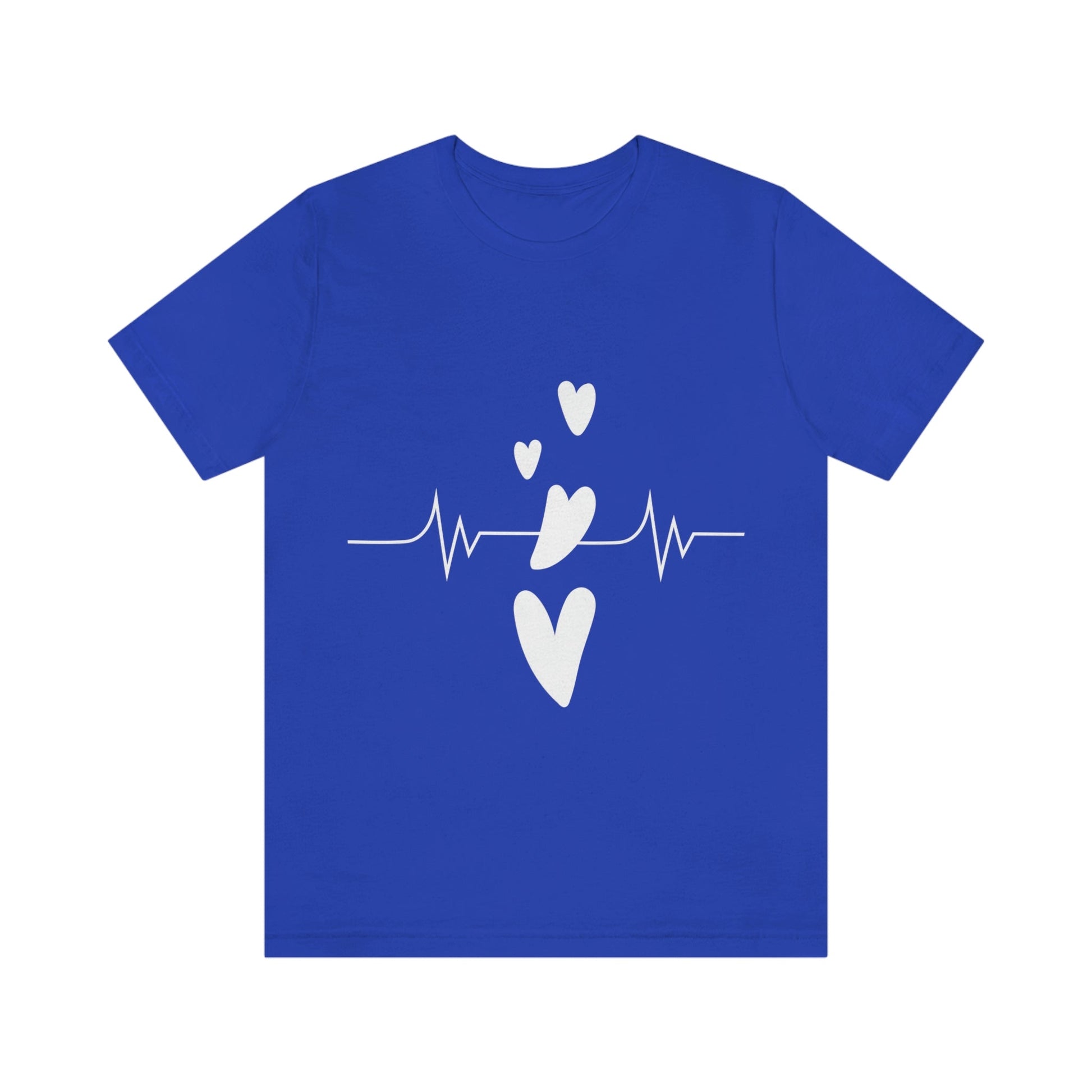 Heartbeat in Love Romantic Heart Unisex Jersey Short Sleeve T-Shirt Ichaku [Perfect Gifts Selection]