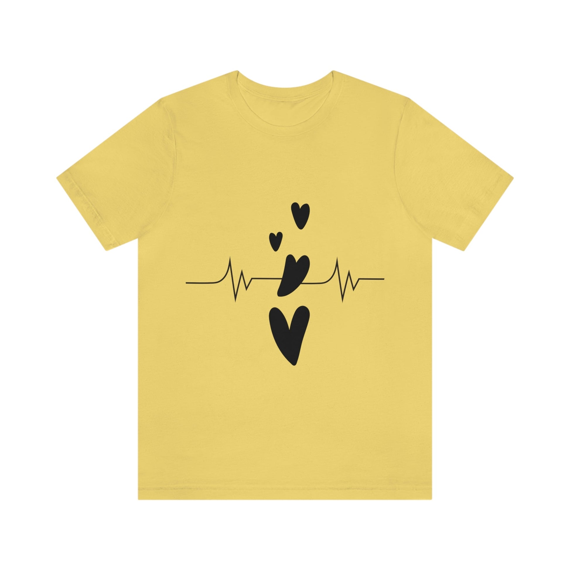 Heartbeat in Love Romantic Heart Unisex Jersey Short Sleeve T-Shirt Ichaku [Perfect Gifts Selection]