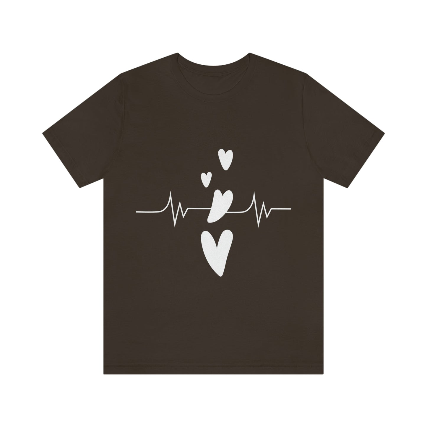 Heartbeat in Love Romantic Heart Unisex Jersey Short Sleeve T-Shirt Ichaku [Perfect Gifts Selection]