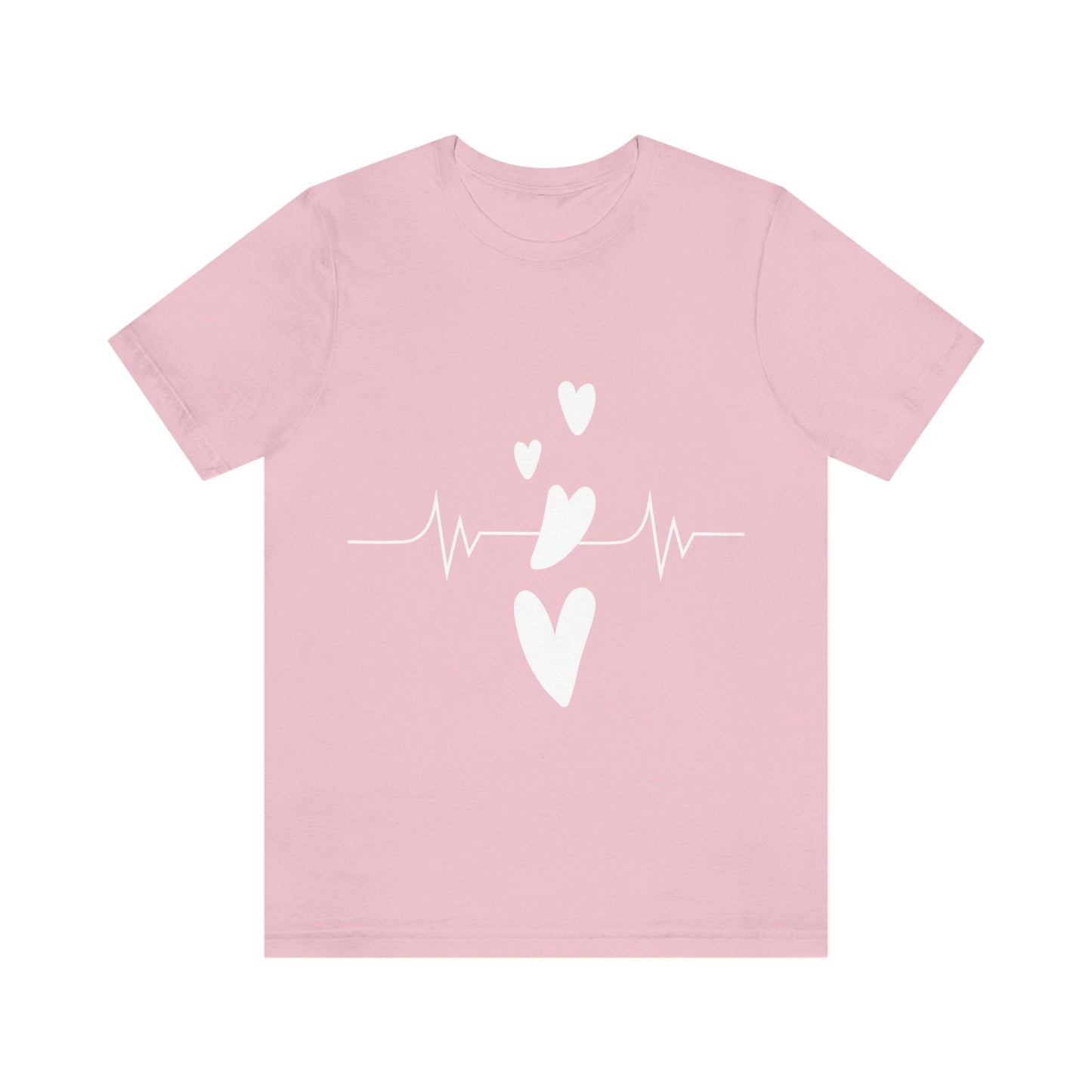 Heartbeat in Love Romantic Heart Unisex Jersey Short Sleeve T-Shirt Ichaku [Perfect Gifts Selection]