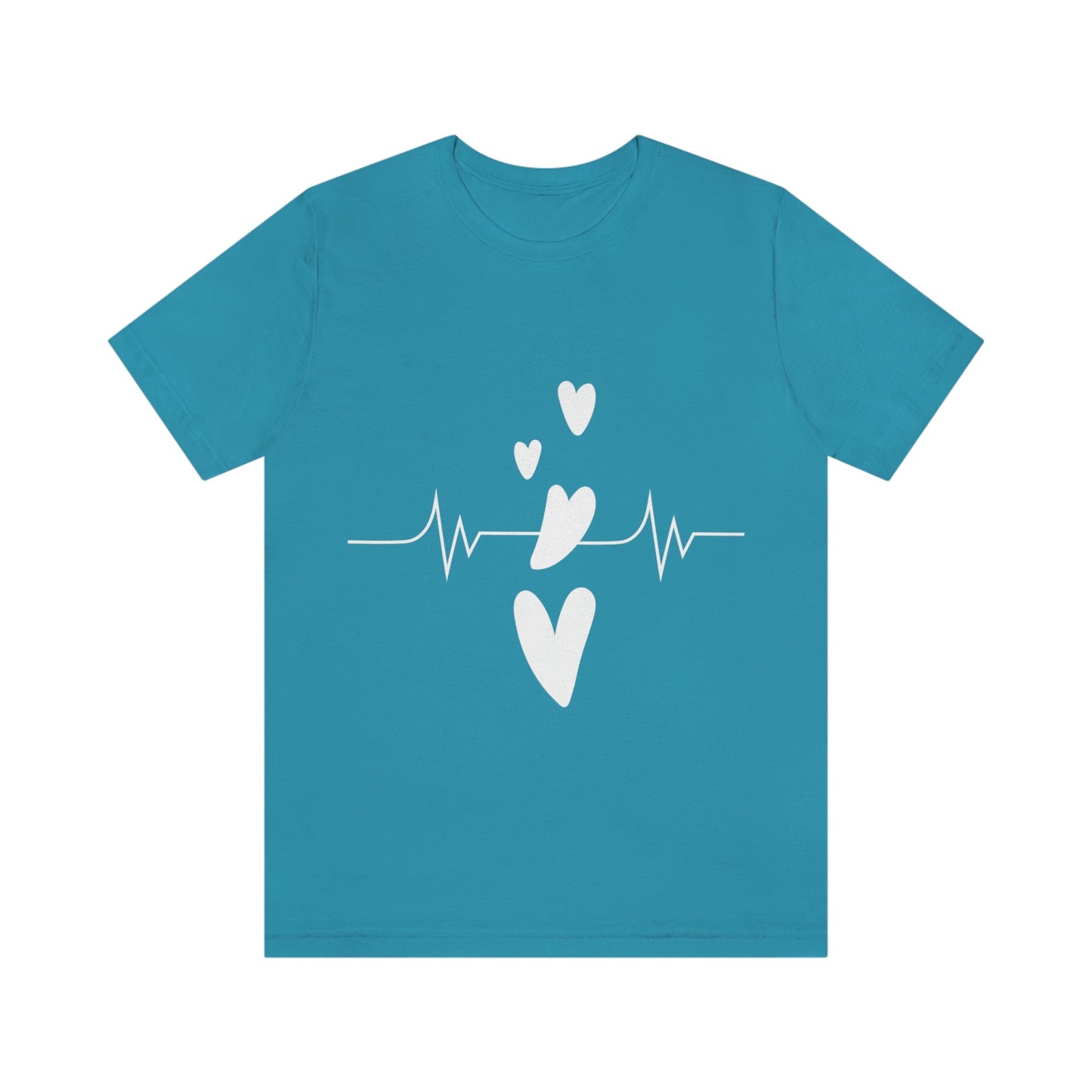 Heartbeat in Love Romantic Heart Unisex Jersey Short Sleeve T-Shirt Ichaku [Perfect Gifts Selection]