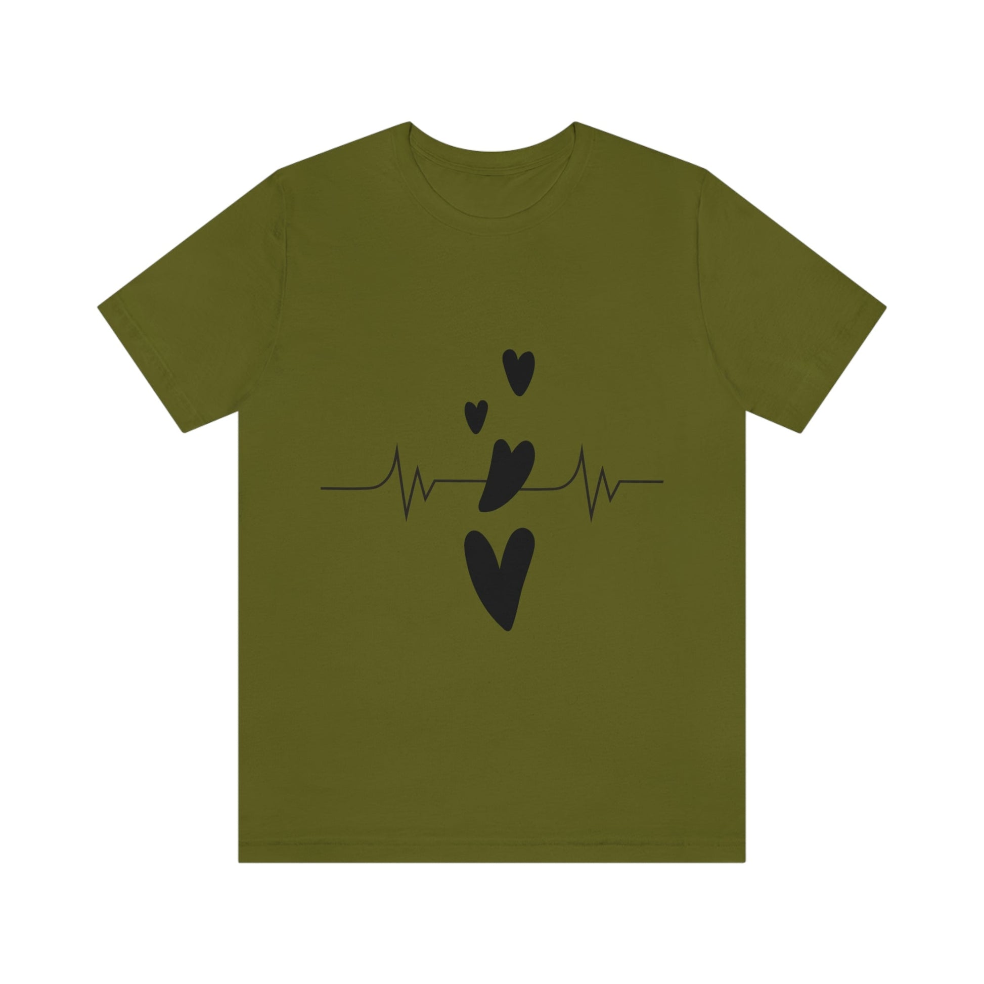 Heartbeat in Love Romantic Heart Unisex Jersey Short Sleeve T-Shirt Ichaku [Perfect Gifts Selection]