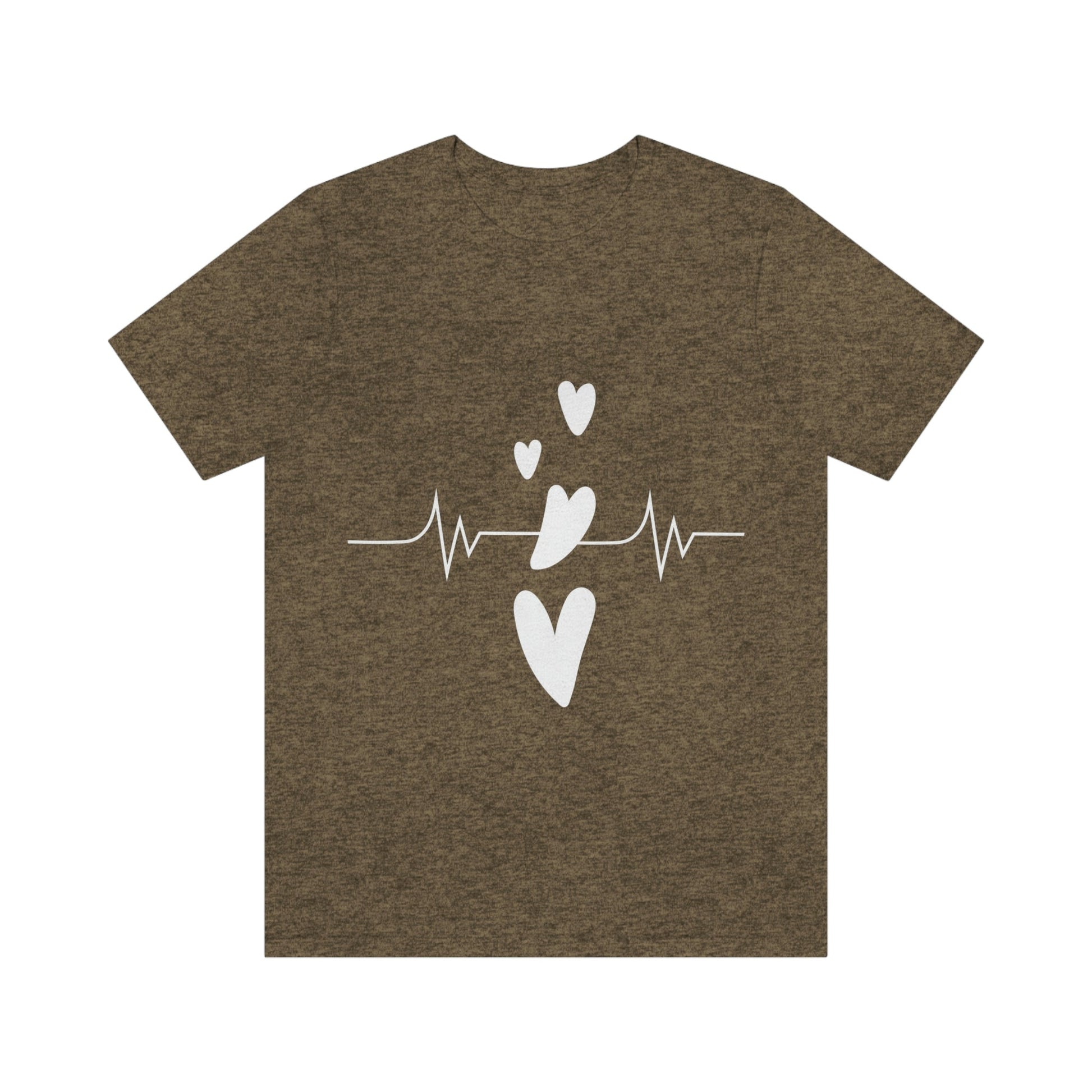 Heartbeat in Love Romantic Heart Unisex Jersey Short Sleeve T-Shirt Ichaku [Perfect Gifts Selection]