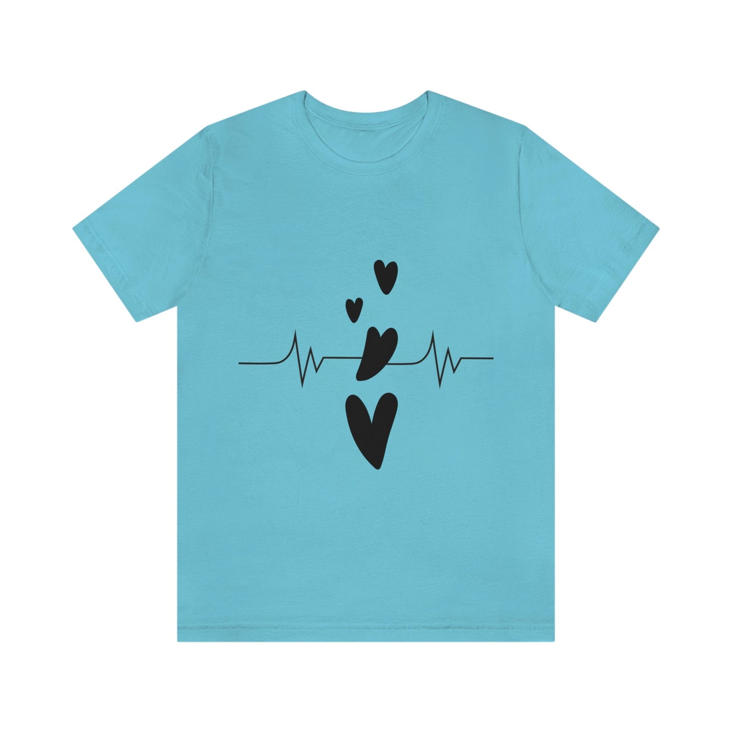 Heartbeat in Love Romantic Heart Unisex Jersey Short Sleeve T-Shirt Ichaku [Perfect Gifts Selection]