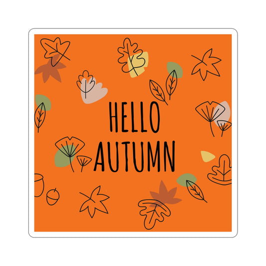 Hello Autumn Minimal Natural Graphic Die-Cut Sticker Ichaku [Perfect Gifts Selection]
