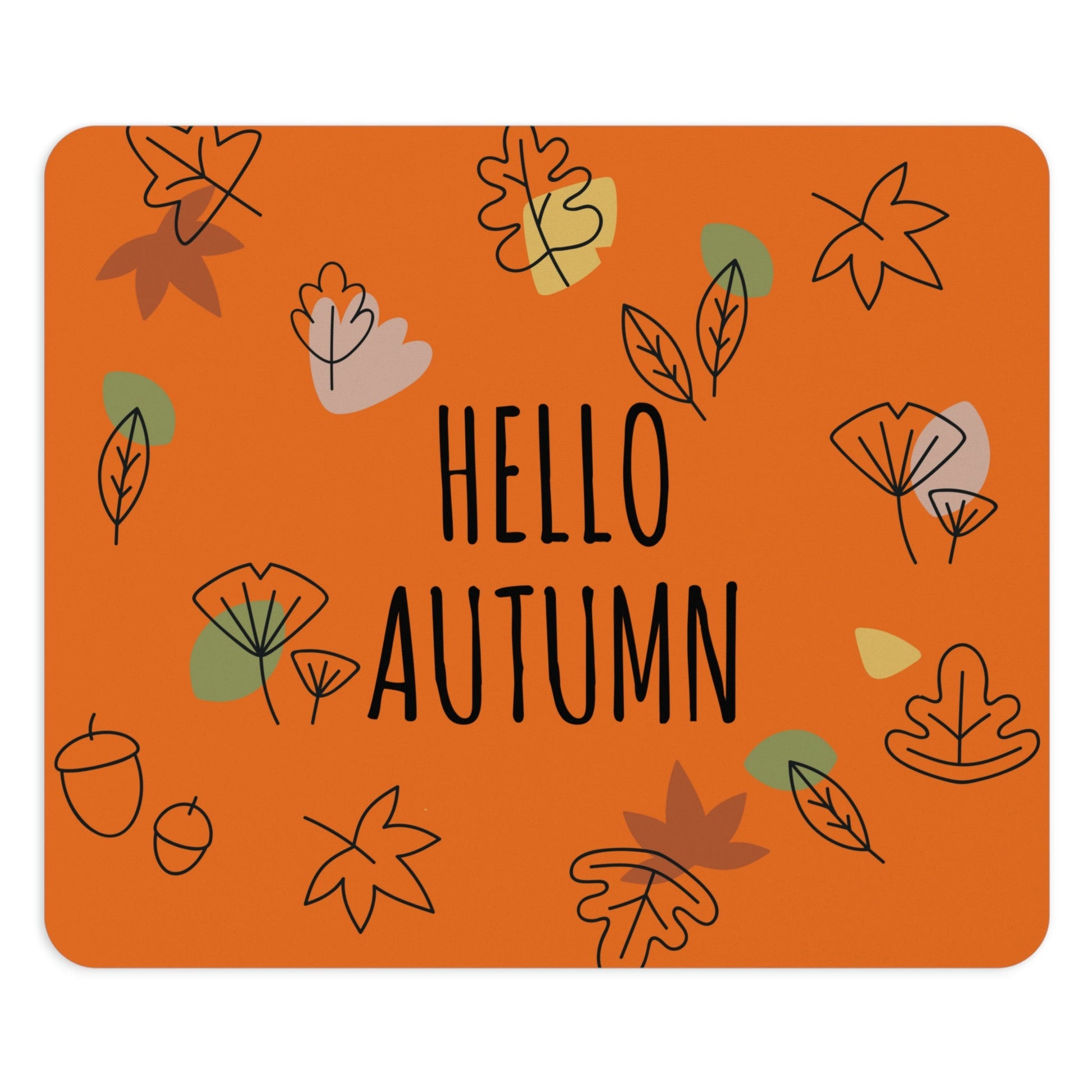 Hello Autumn Minimal Natural Graphic Ergonomic Non-slip Creative Design Mouse Pad Ichaku [Perfect Gifts Selection]