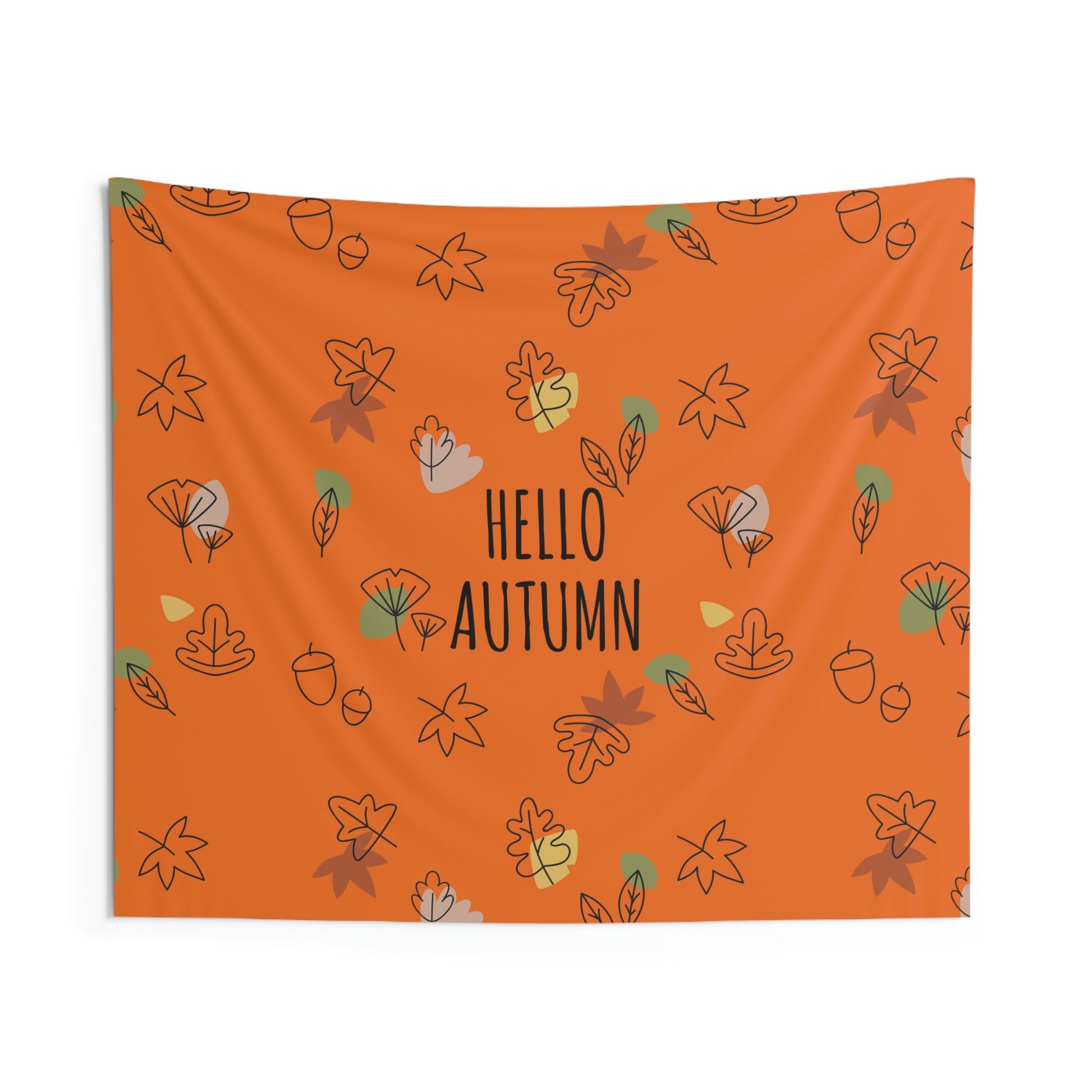Hello Autumn Minimal Natural Graphic Indoor Wall Tapestries Ichaku [Perfect Gifts Selection]