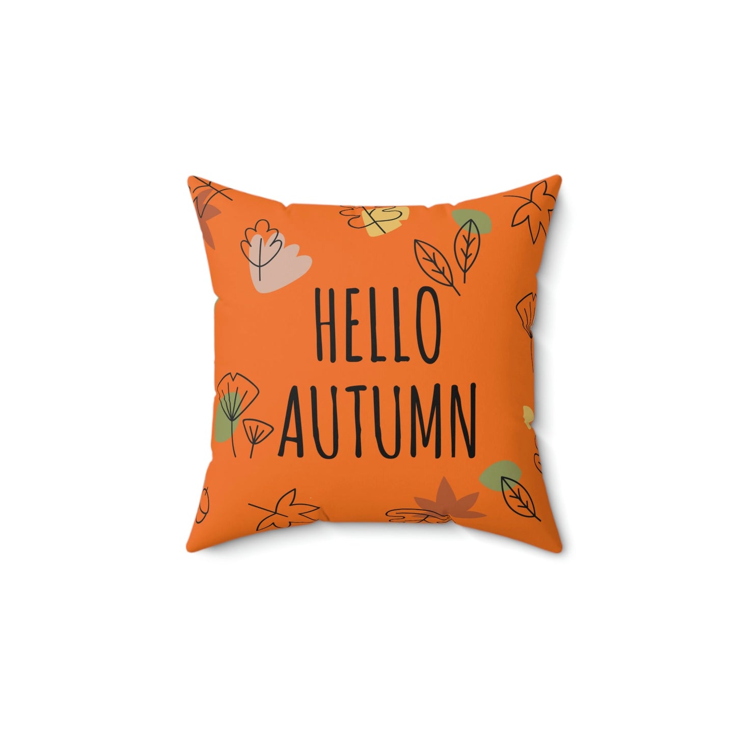 Hello Autumn Minimal Natural Graphic Spun Polyester Square Pillow Ichaku [Perfect Gifts Selection]
