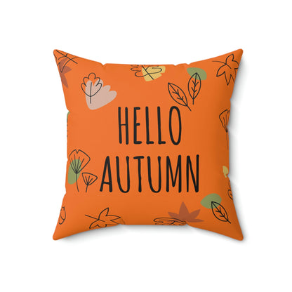 Hello Autumn Minimal Natural Graphic Spun Polyester Square Pillow Ichaku [Perfect Gifts Selection]