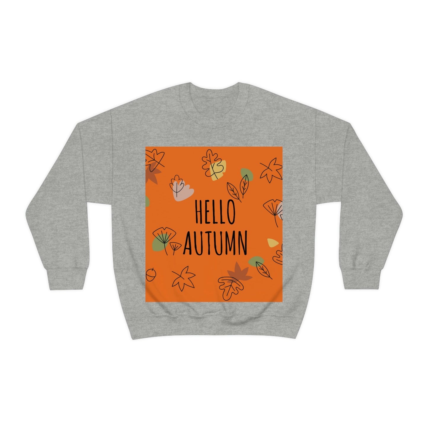 Hello Autumn Minimal Natural Graphic Unisex Heavy Blend™ Crewneck Sweatshirt Ichaku [Perfect Gifts Selection]